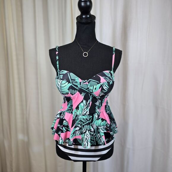 Tropical Print Bikini Top High Waist Bottom - Picture 8 of 13